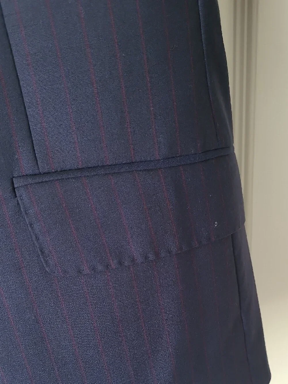 Charles Tyrwhitt Men's Navy Blue and Pink Suit with Vest